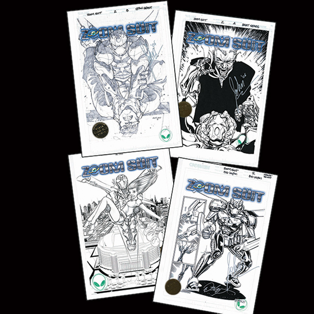 ZOOM SUIT #2 AUTOGRAPHED LITHOGRAPH COLLECTION PENCIL & INK STUDIO PROOFS