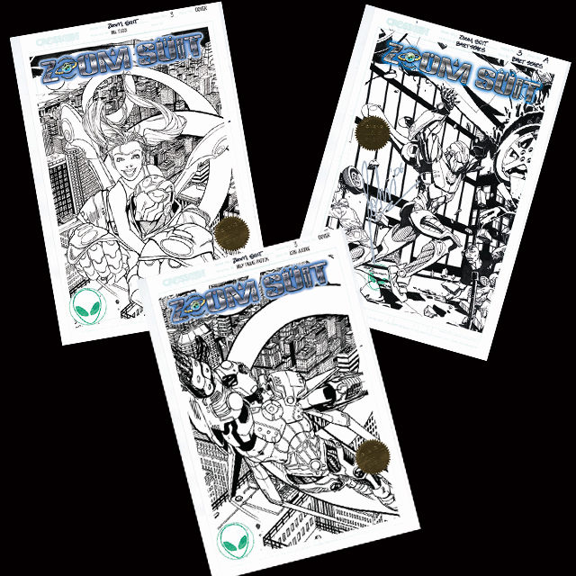 ZOOM SUIT #3 AUTOGRAPHED LITHOGRAPH COLLECTION PENCIL & INK STUDIO PROOFS