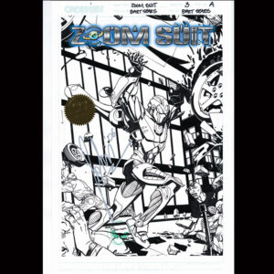 ZOOM SUIT #3 AUTOGRAPHED LITHOGRAPH COLLECTION PENCILS & INK STUDIO PROOFS_C_ARMORED LEGENDS_BART SEARS_IN ACTION