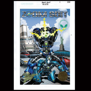 ZOOM SUIT #4 AUTOGRAPHED LITHOGRAPH COLLECTION COLOR STUDIO PROOFS_C_ARMORED LEGEND BOB LAYTON_DON_T LOOK UP