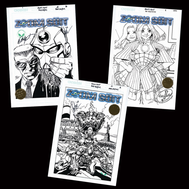 ZOOM SUIT #4 AUTOGRAPHED LITHOGRAPH COLLECTION PENCIL & INK STUDIO PROOFS